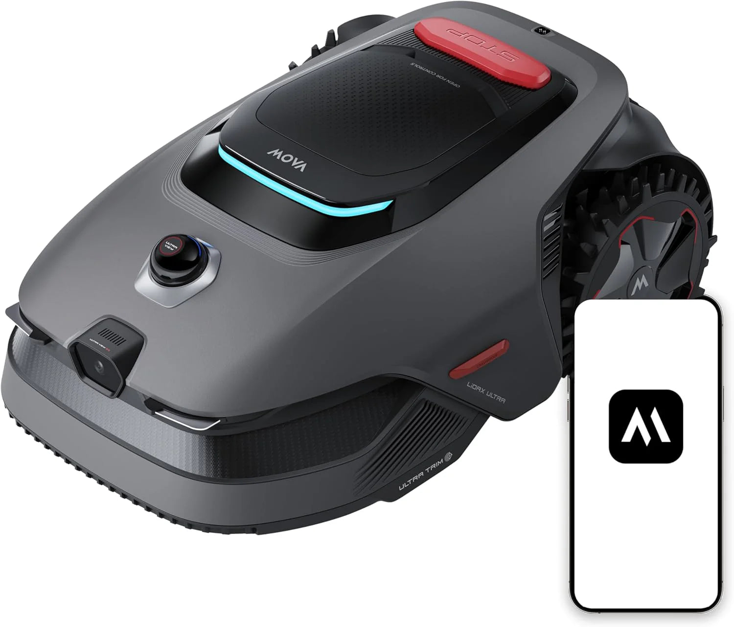 MOVA ViAX 500 Robotmaaier 600m² mapping, RTK-vrije  AI-ondersteunde automatische mapping, 360°-LiDAR + dubbele AI-beeldverwerking, slimme obstakeldetectie, U-vormig maaipad randmaaien app-besturing(20 cm/LiDAX Ultra 1600)