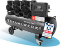 STAHLWERK Compressor met 120 L tank (ST-1010 Pro) – olievrij  geluidsarm, 10 bar, luchtcompressor met borstelloze motoren, 5,91 PK, 4,35 kW, 750 l/min, stille zuigercompressor, fluistercompressor