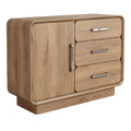 Moderne houten kast met drie lades en deur in minimalistisch design