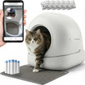 Automatische Kattenbak XXL - 72L - met camera - Incl. Uitloopmat  Geurverdrijver – Veiligheidssensoren - Geschikt voor Meerdere Katten - Met app - 7L Afvalbak -Prime AnimalZ - 2026 Model - Wit
