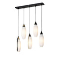 Hangende Verlichting met Moderne Wit glazen Lichthouders en Zwart Stijlvol Design