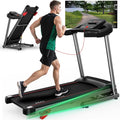 Opvouwbare loopband voor thuis, elektrische loopband met 12 km/u snelheid en instelbare helling, 2,75 pk motor, 130 kg maximaal draagvermogen, compatibel met app, thuisfitness loopmachine