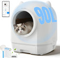 Devoko Zelfreinigende Kattenbak, 90 Liter Automatische Kattenbak XXL met 8,5 Liter Afvalbak voor >1 week gebruik, APP-, Ontgeurings- en Veiligheidssysteem, Geschikt voor Gezinnen met Meerdere Katten(XXL-3)