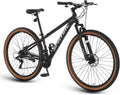 SPATIAL Mountainbike, 24/26/27,5/29 inch Outdoor Fiets, 21/8 Versnellingen Lichtgewicht Aluminium Frame | Dubbele Schijfremmen, Verstelbaar Ergonomisch Zadel voor Mannen, Vrouwen(Zwart/29 Inch)