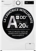 LG AI DD F4R3013NSWB wasmachine klasse A -10%, voorlader serie R3, wasmachine 13 kg, 1400 omwentelingen, AIWash, stoomreiniging, Direct Drive-motor, Smart Diagnosis, vrijstaand, wit
