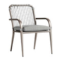 Moderne Alu Tuinstoel met Grijze Kussen en Rope Accenten