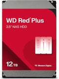 Western Digital WD Red Plus NAS Harde Schijf 10 TB NASware-firmware Voor Compatibiliteit, 3,5 Inch, 7200 RPM, SATA 6 Gb/s, CMR, Werkbelasting 180 TB/jaar , 10TB, 2025(12TB/2025)