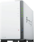 Synology DS223j 2-Bay Diskstation NAS (Realtek RTD1619B 4-Core 1.7 GHz 1GB DDR4 RAM 1xRJ-45 1GbE LAN-poort) 8TB bundel met 2 x 4TB Seagate IronWolf NAS HDDs (ST4000VN006)(4 TB/Seagate IronWolf)