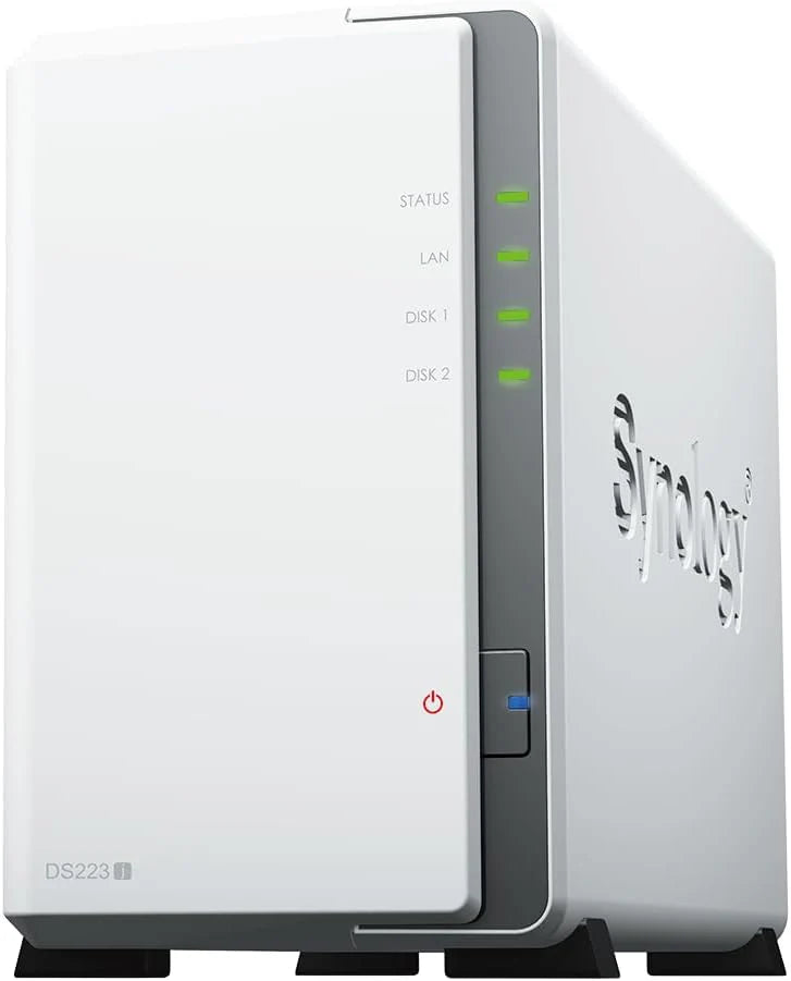 Synology DS223j 2-Bay Diskstation NAS (Realtek RTD1619B 4-Core 1.7 GHz 1GB DDR4 RAM 1xRJ-45 1GbE LAN-poort) 8TB bundel met 2 x 4TB Seagate IronWolf NAS HDDs (ST4000VN006)(4 TB/Seagate IronWolf)
