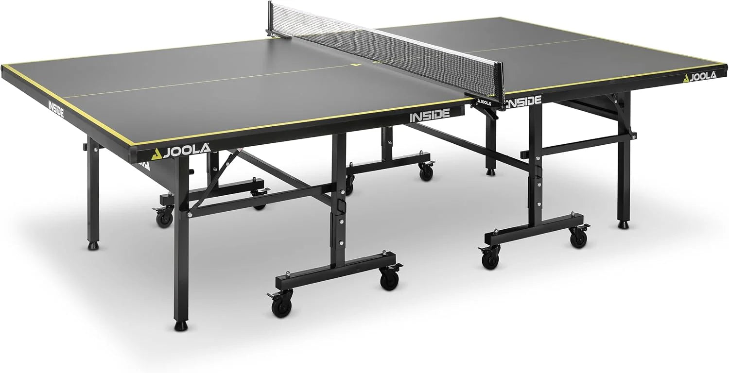 JOOLA Inside J18 Tafeltennistafel voor binnen, inklapbaar onderstel, snelle montage, inclusief net, grijs, 274 x 152,5 x 76 cm