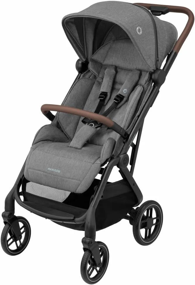 Maxi-Cosi Soho Ultracompacte kinderwagen, Automatisch inklapmechanisme, Grote lekbestendige wielen, Slim reissysteem, Ruime zitting en ergonomische ligstand, 0-4 jaar, 0-22 kg, Essential Graphite(Select Grey)