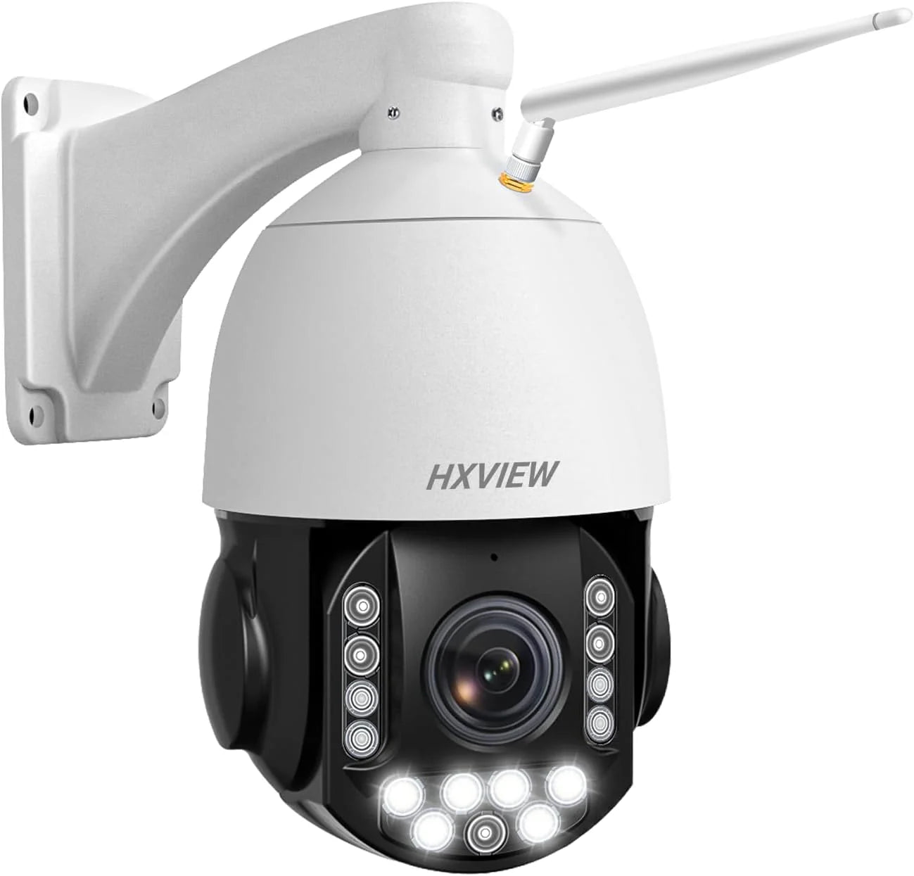 PTZ 4K Outdoor-beveiligingscamera met 30x optische zoom, 30x nachtzicht, 300 voet nachtzicht, RTSP WiFi Wireless IP-camera, 8 MP, 360° automatische tracking, detectie