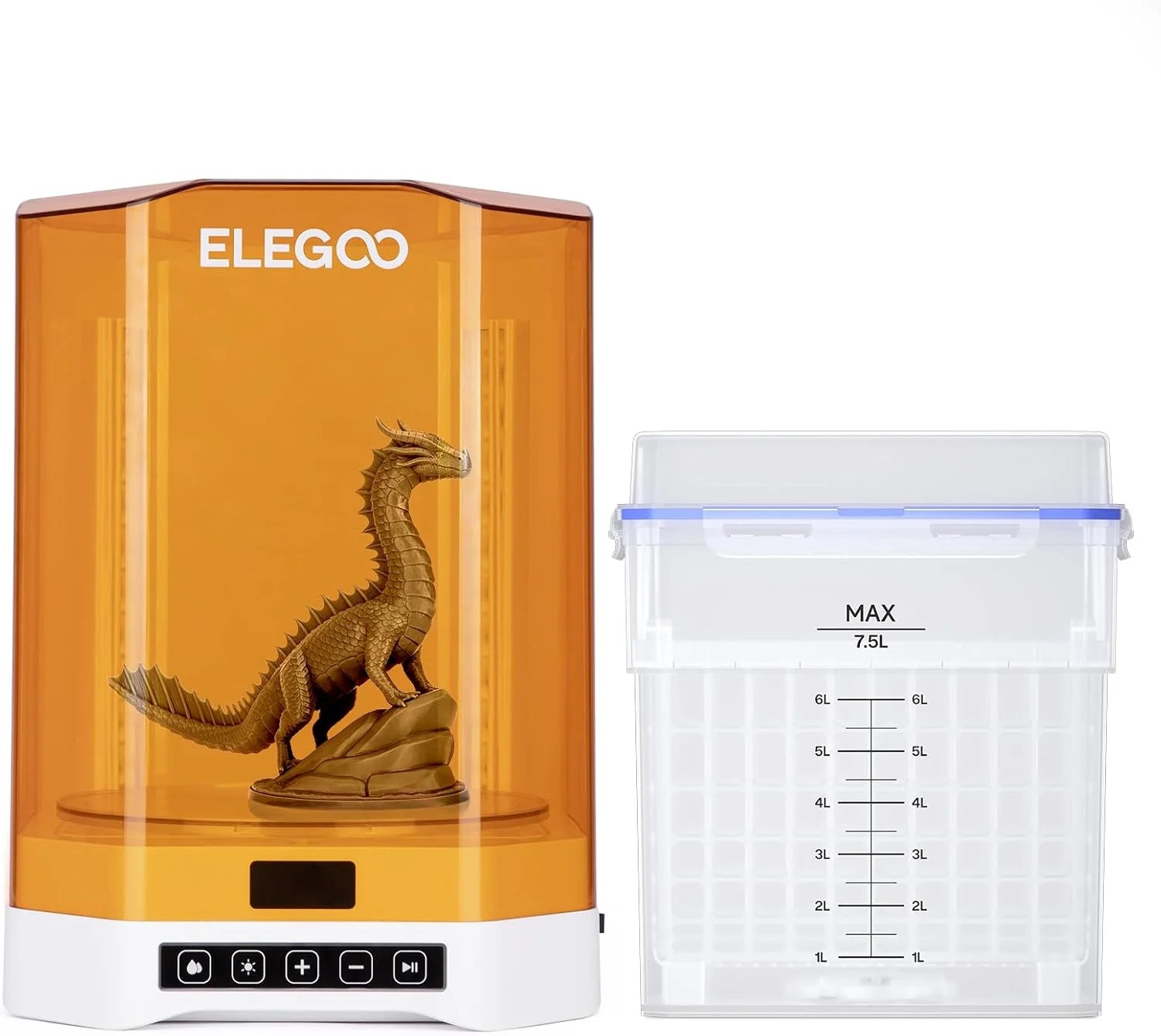 ELEGOO Mars 5 Ultra Hars 3D-printer, 9K 7 inch zwart-wit LCD, hoge snelheid afdrukken 150 mm/h, AI Smart Camera, WiFi-overdracht, automatisch nivelleren, afdrukformaat van 153,36 x 77,76 x 165 mm³(Mercury Plus 3.0)