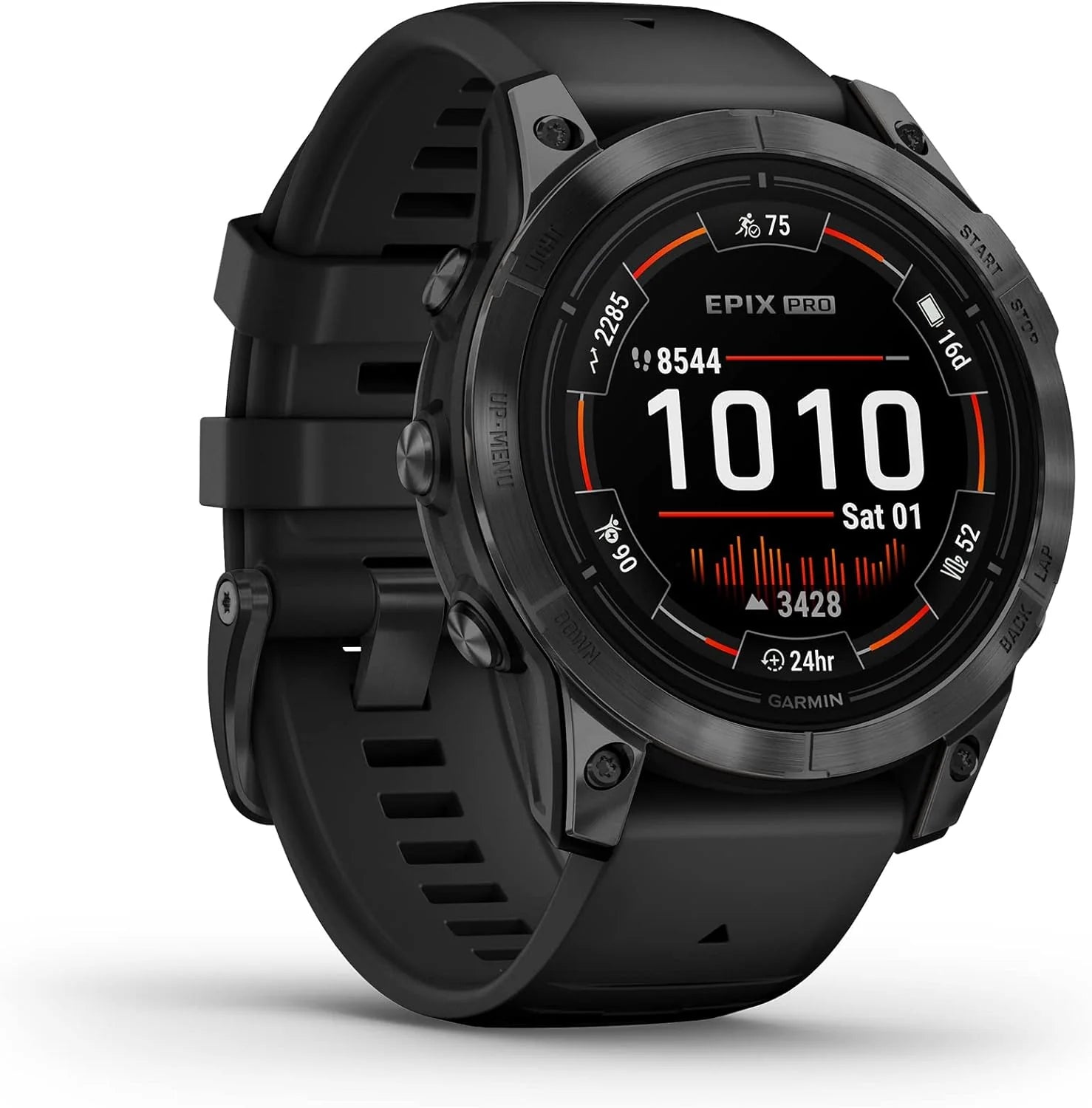 Garmin Epix Pro 51mm, Smartwatch, Sporthorloge, AMOLED-Scherm, 31 dagen batterij, 40+ Sport-apps, Muziek, Garmin Pay, Ingebouwde zaklamp, Zwart(47mm)