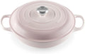 Le Creuset Signature 21180307774430 Gourmet professionele gietijzeren pan, rond, Ø 30 cm, 3,5 l, geschikt voor alle warmtebronnen, inclusief inductie, 5,555 kg, shell pink