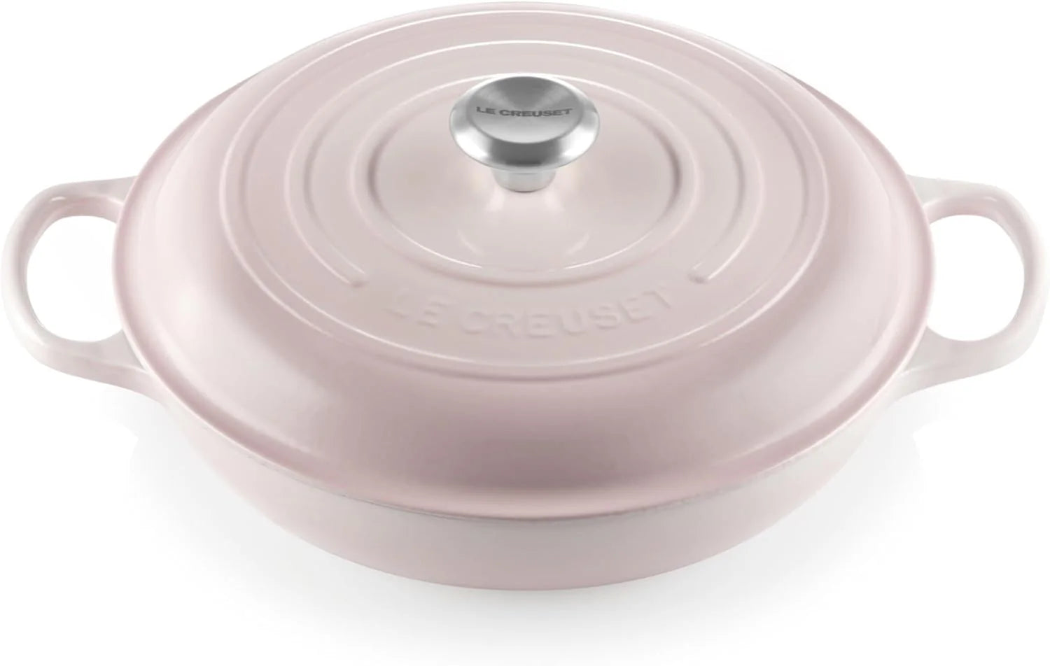 Le Creuset Signature 21180307774430 Gourmet professionele gietijzeren pan, rond, Ø 30 cm, 3,5 l, geschikt voor alle warmtebronnen, inclusief inductie, 5,555 kg, shell pink