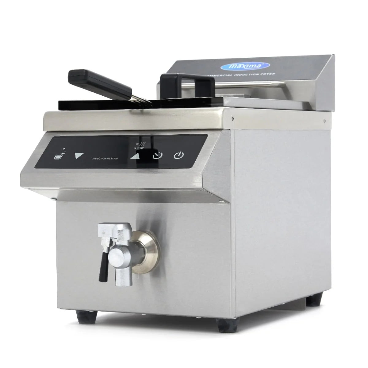 Maxima Frituurpan - 8 L - 1 Mand - Inductie - met Tapkraan