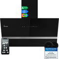 KKT KOLBE afzuigkap 90 cm | 782 cbm/h circulatie afvoer | kopvrij | wandkap | zwart glas | slimme WiFi-app WLAN | RGBW-LED-verlichting | EASY9005SM