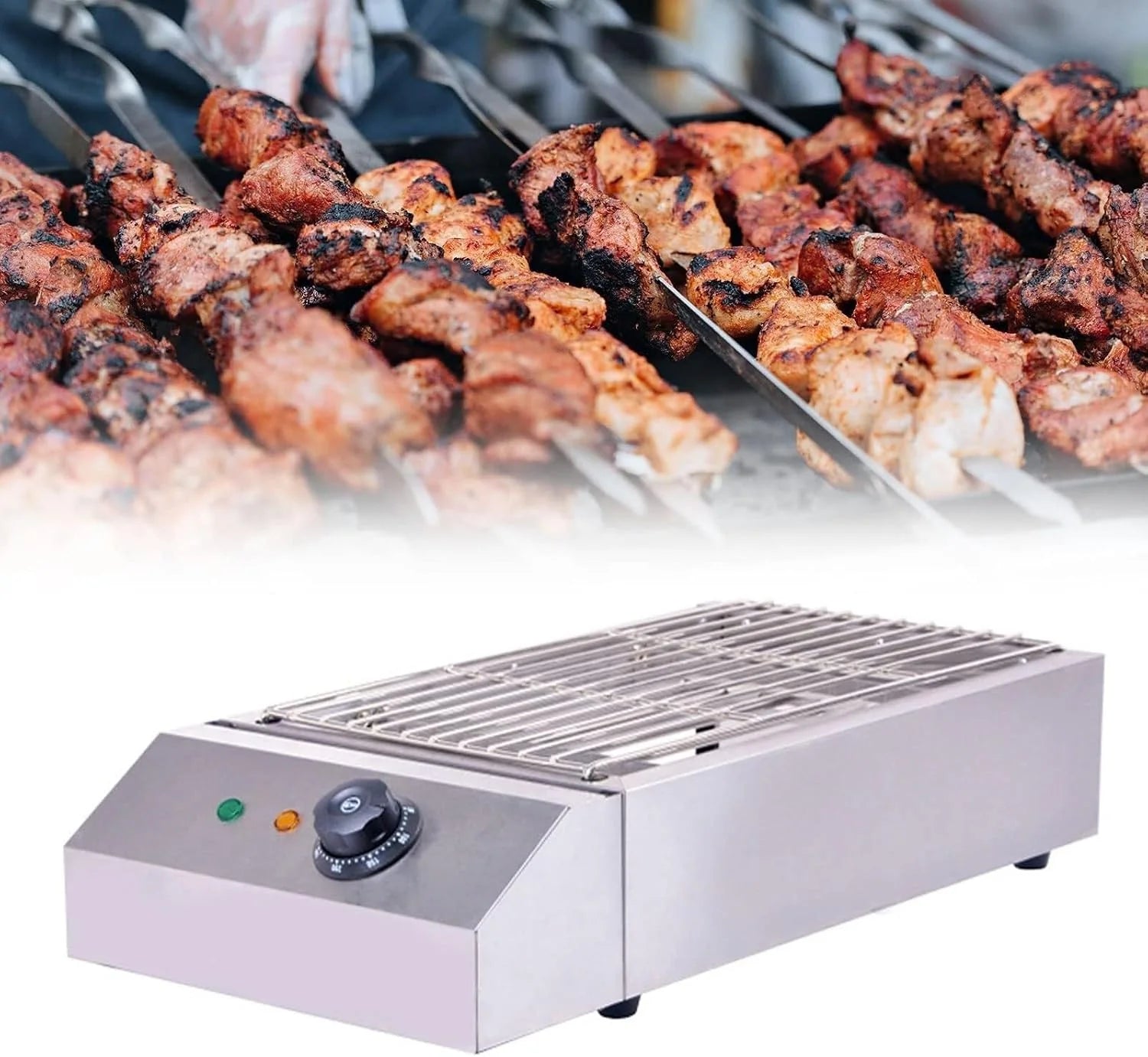 Jpx D282 Elektrische tafelgrill, draagbare rookvrije grill, grill om binnen te koken, met temperatuurregeling en dönergrill(Jpx D280)