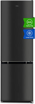 CHiQ Koelvriescombinatie FBM260L 260L (187+73), low frost, dark inox, omkeerbare deuren, A++,38 db, 12 jaar garantie op de compressor
