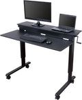 Stand Up Desk Store In hoogte verstelbaar bureau - twee klassen- (zwart/zwart, bureau lengte: 120cm)
