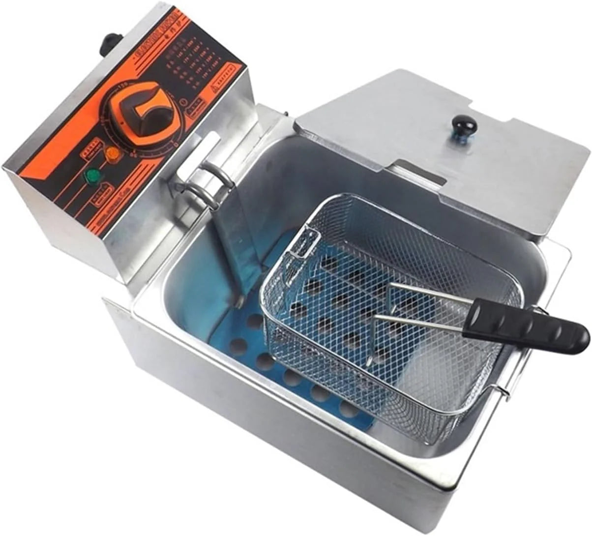 Elektrische Friteuse Commerciële Huishoudelijke Keuken Koekenpan Chip Fornuis Mand Frieten Frituurpan 6L 2.5KW Snelle Opwarming