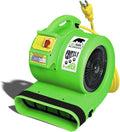 B-Air Grizzly GP-1 1 HP 3550 CFM Grizzly Air Mover tapijtdroger vloerventilator voor waterschade restauratie en huisdierkooidroger zwart(Groen)